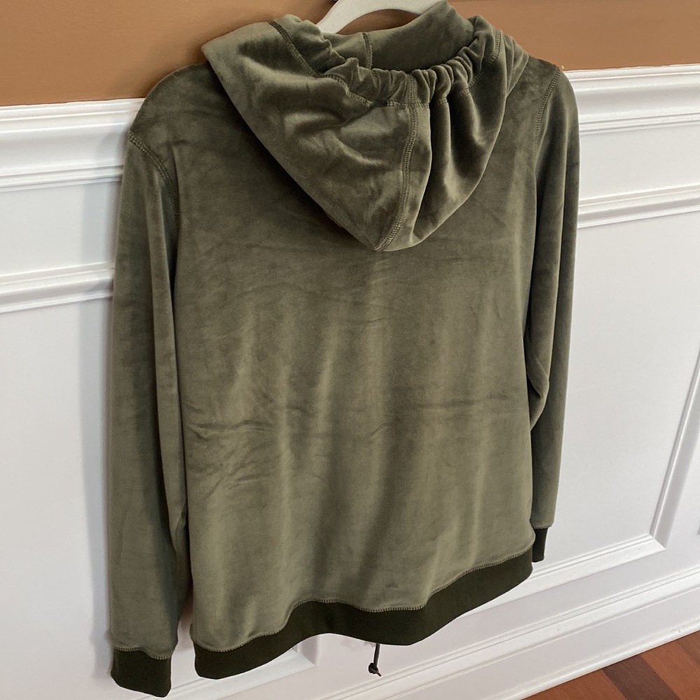 White Mark 2 Piece Womens Plush Green Zip Tracksuit Sz L Velour Soft LIKE NEW - Picture 10 of 17